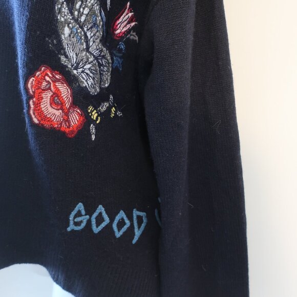 Womens Zadig & Voltaire 100% Cashmere Black Markus Mantra Sweater L - Picture 4 of 11